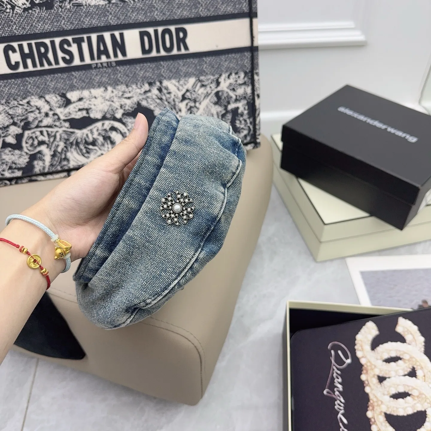 Croixin 🆕 💙 High-end denim material, heavy handmade beret, good fit and good texture❤️‍🔥